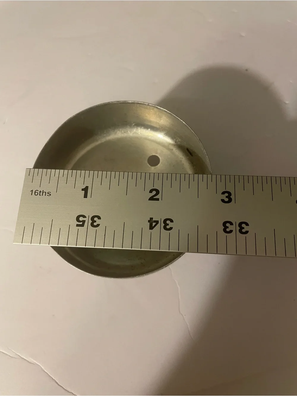 Vintage Aluminum & Red Wooden Biscuit Cutter 2.75